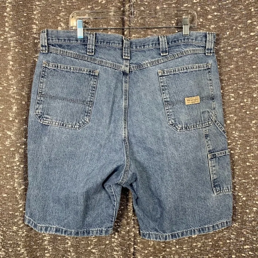Wrangler Denim Carpenter Blue Jean Shorts Men's 40 Workwear Utility‎